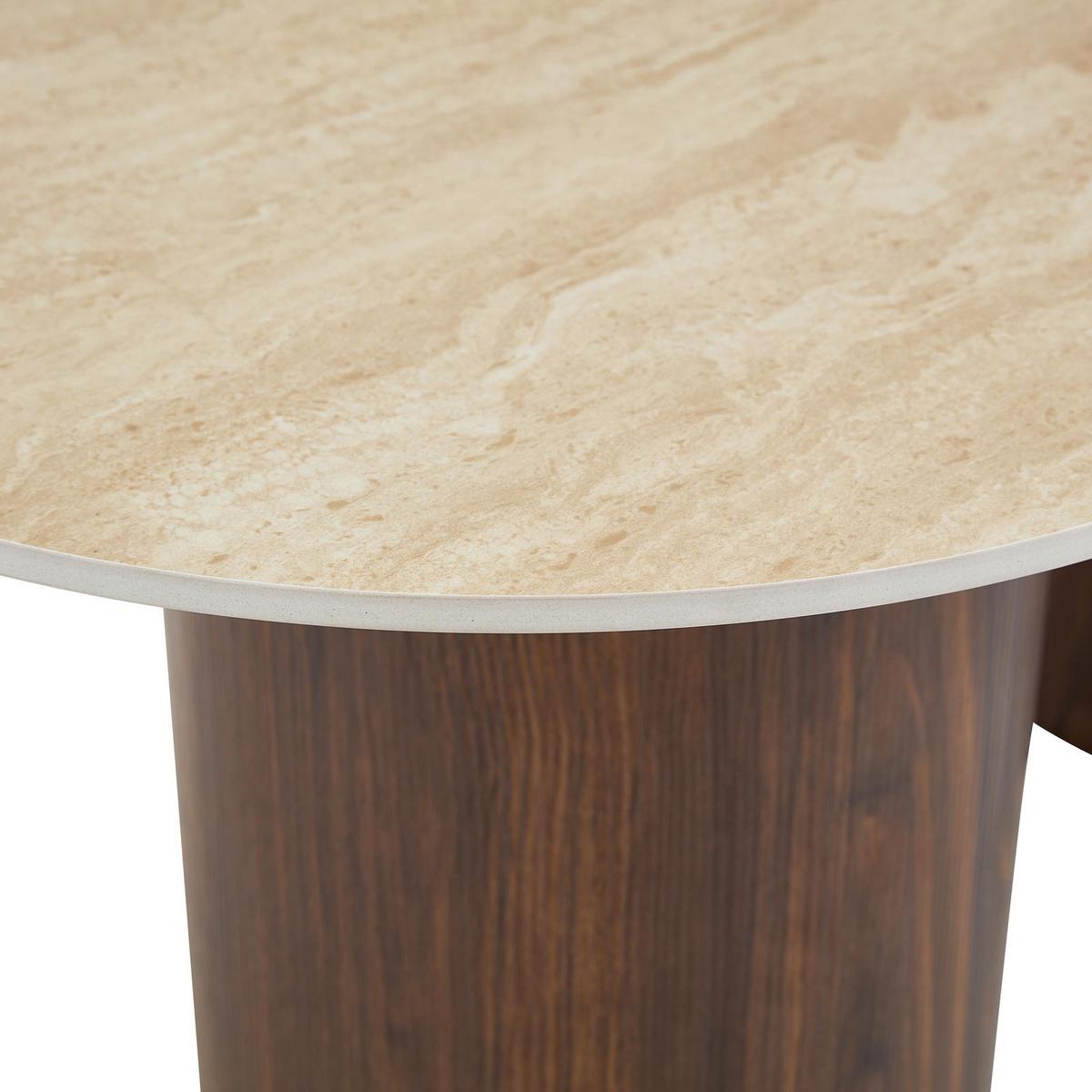 COUCHTISCH REALM Travertin - Beige/Nussbaumfarben, Holzwerkstoff (60/120/45cm) - IDIMEX