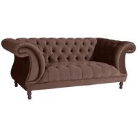 CHESTERFIELD Sofa 2-Sitzer Kaylin Samtvelours braun - Braun, Kunststoff (200/80/100cm) - 58aufmkessel