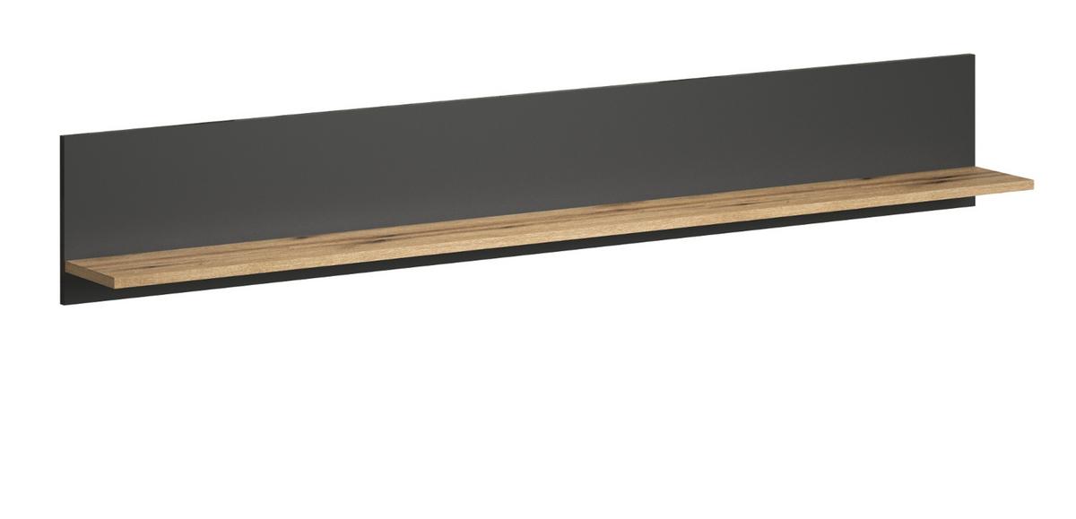 WANDBOARD grau, Evoke Eiche, Wandregal 167 x 25 cm - Eichefarben/Grau, Holzwerkstoff (167/25/18cm) - Top.Furn