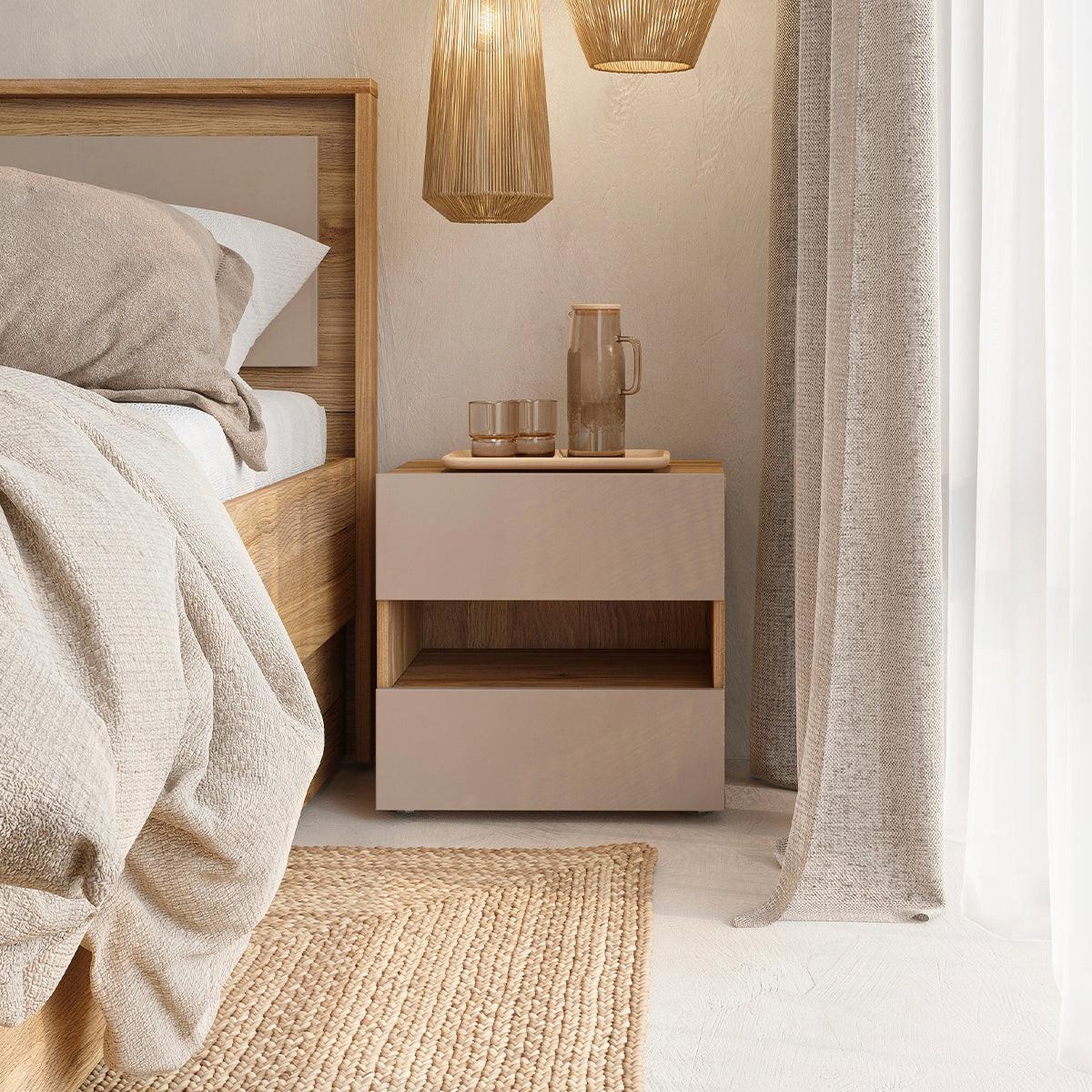 NACHTTISCH Iséa Taupe - Taupe, Holzwerkstoff (46/45/40.5cm) - Petits-meubles