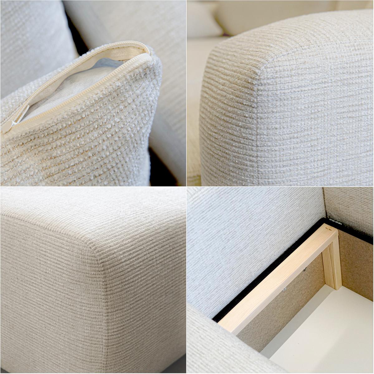 ECKSOFA Beige Webstoff mit Bettkasten - Naturfarben, Textil (248/145cm) - Idohome
