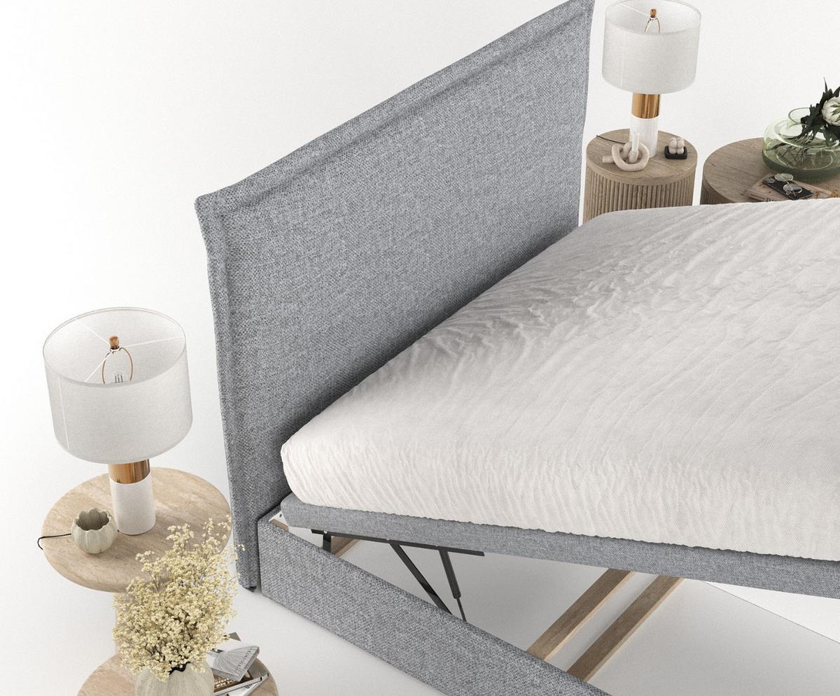 POLSTERBETT Eliot mit Stauraum 160/200 cm Grau im Alta Stoff - Schwarz/Grau, Holz/Holzwerkstoff (160/200cm) - AltaBeds