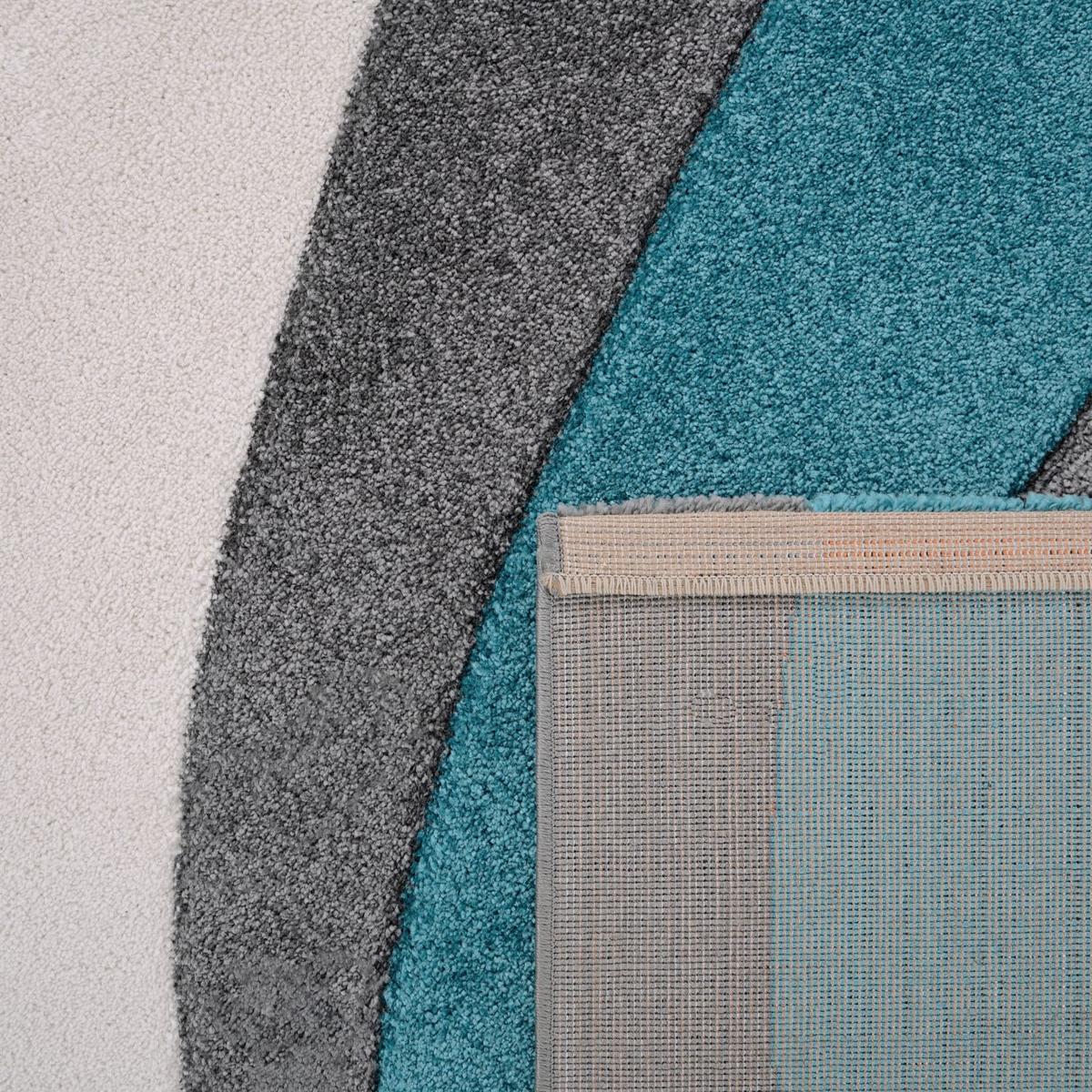 KURZFLORTEPPICH, abstrakt, aus Polypropylen, Türkis, 80 x 150 cm - Blau, Textil (80/150cm) - KADIMA DESIGN