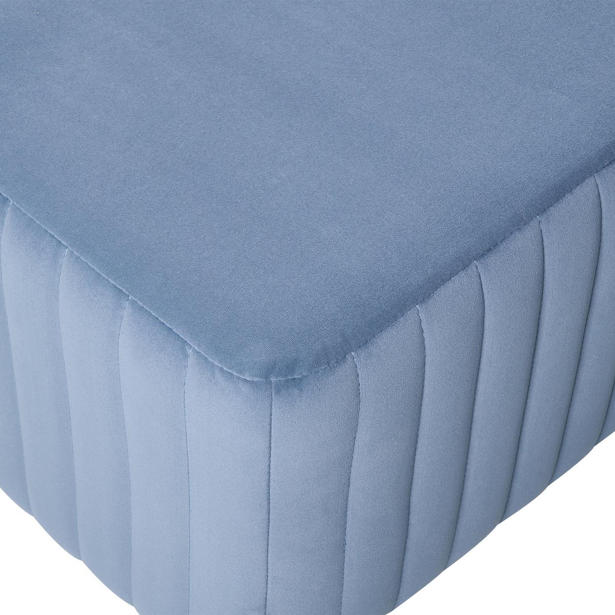 POLSTERBANK Samtstoff Blau Utah - Blau, Textil (91/43/47cm) - Beliani