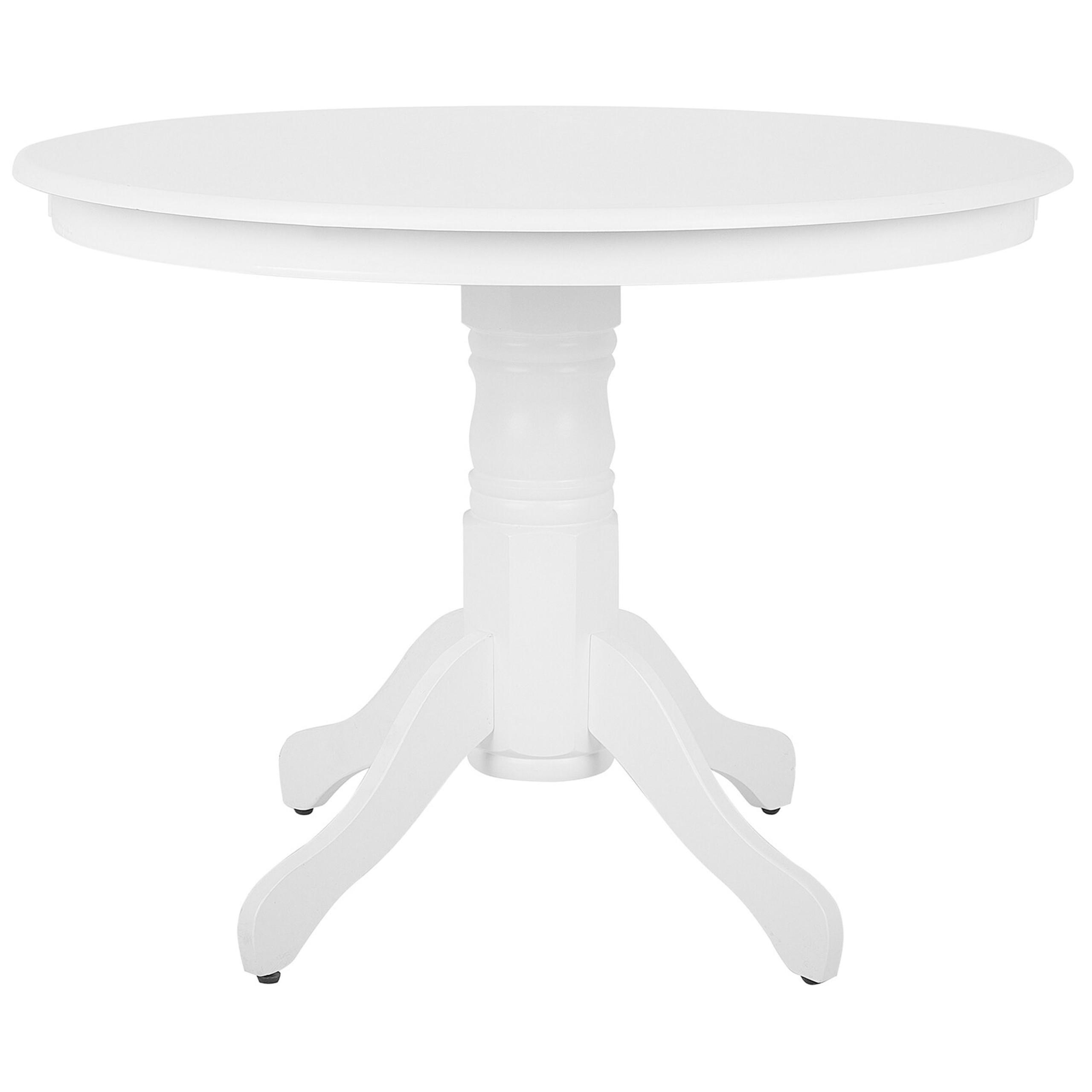 ESSTISCH 100/100/76 cm Weiß Rund Akron - Weiß, Holzwerkstoff (100/100/76cm) - Beliani