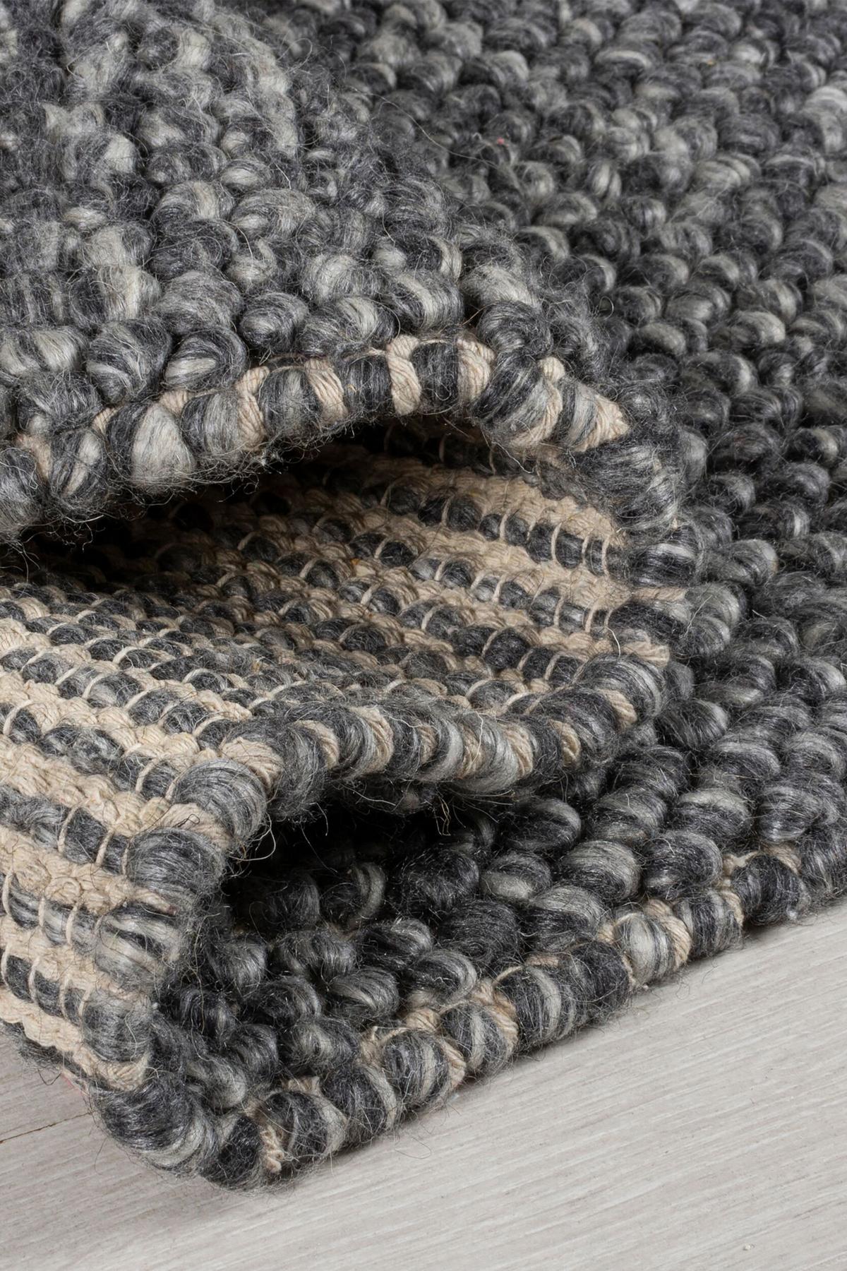 TEPPICH aus Wolle handgewebt MEDWAY in Anthrazit, einfarbig, 160 x 230 cm - Anthrazit, Textil (160/230cm) - KADIMA DESIGN