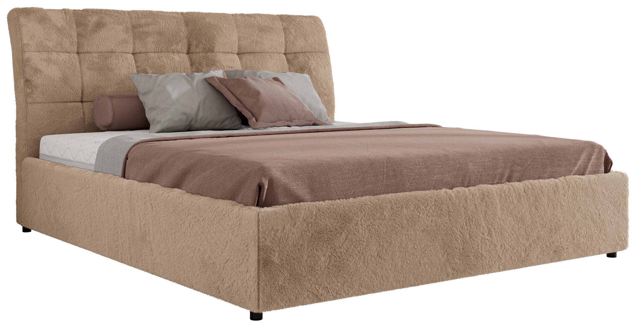POLSTERBETT GALA CLASSIC 140/200 - Beige Plüsch - Schaum-Matratze - Beige, Textil (140/200cm) - MKS
