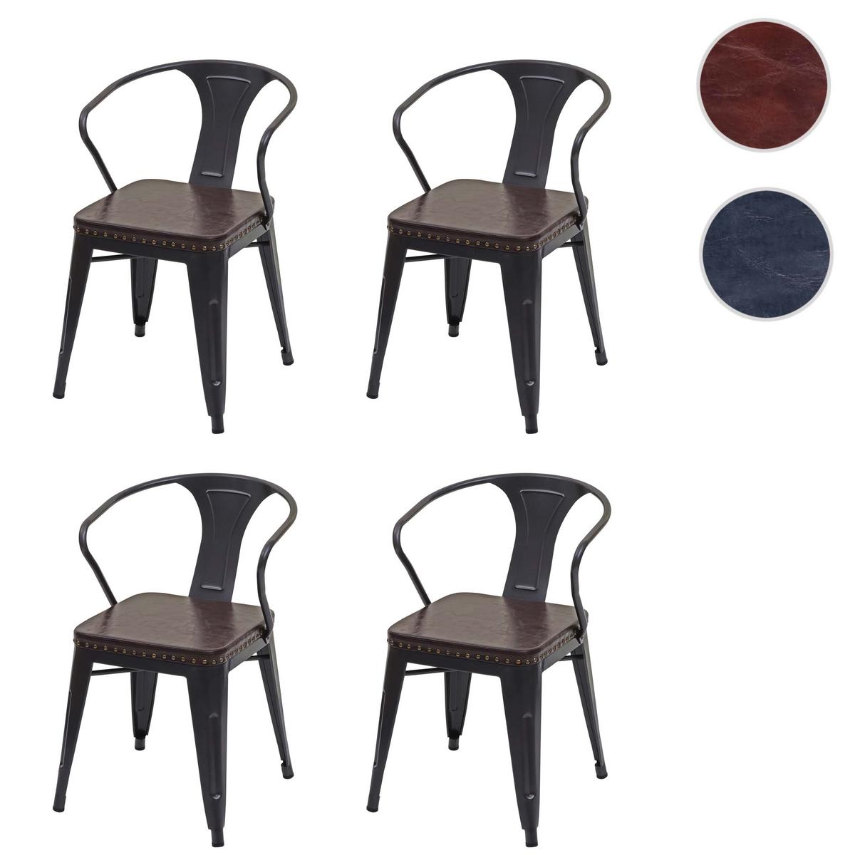 ESSZIMMERSTUHL H10D Braun 4er-Set - Braun, Metall (46/115/54cm) - MCW