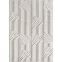 TEPPICH Flachgewebe LANGAU in Creme, mit geometrischen Bögen, 200 x 290 cm - Beige, Textil (290/200cm) - KADIMA DESIGN