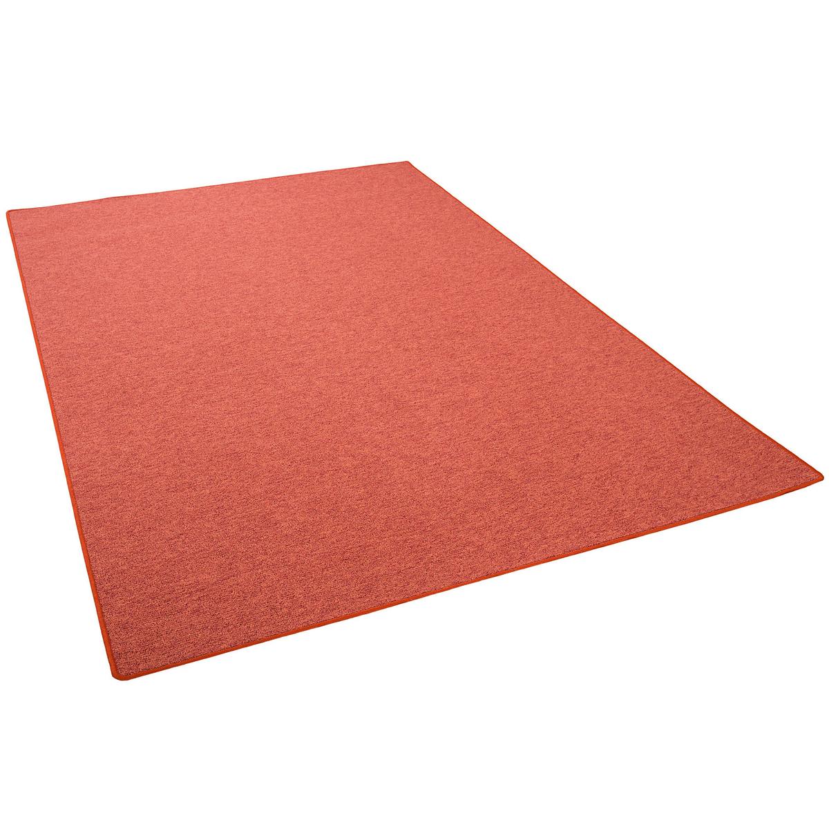 FEINSCHLINGEN VELOUR TEPPICH STRONG - Terracotta, Textil (133/133cm) - Snapstyle