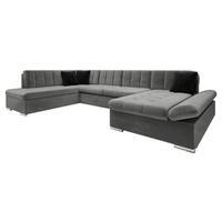 ECKSOFA Bergen, Seite: Rechts - Silberfarben/Graphitfarben, Holz/Textil (345/76/205cm) - MIRJAN24