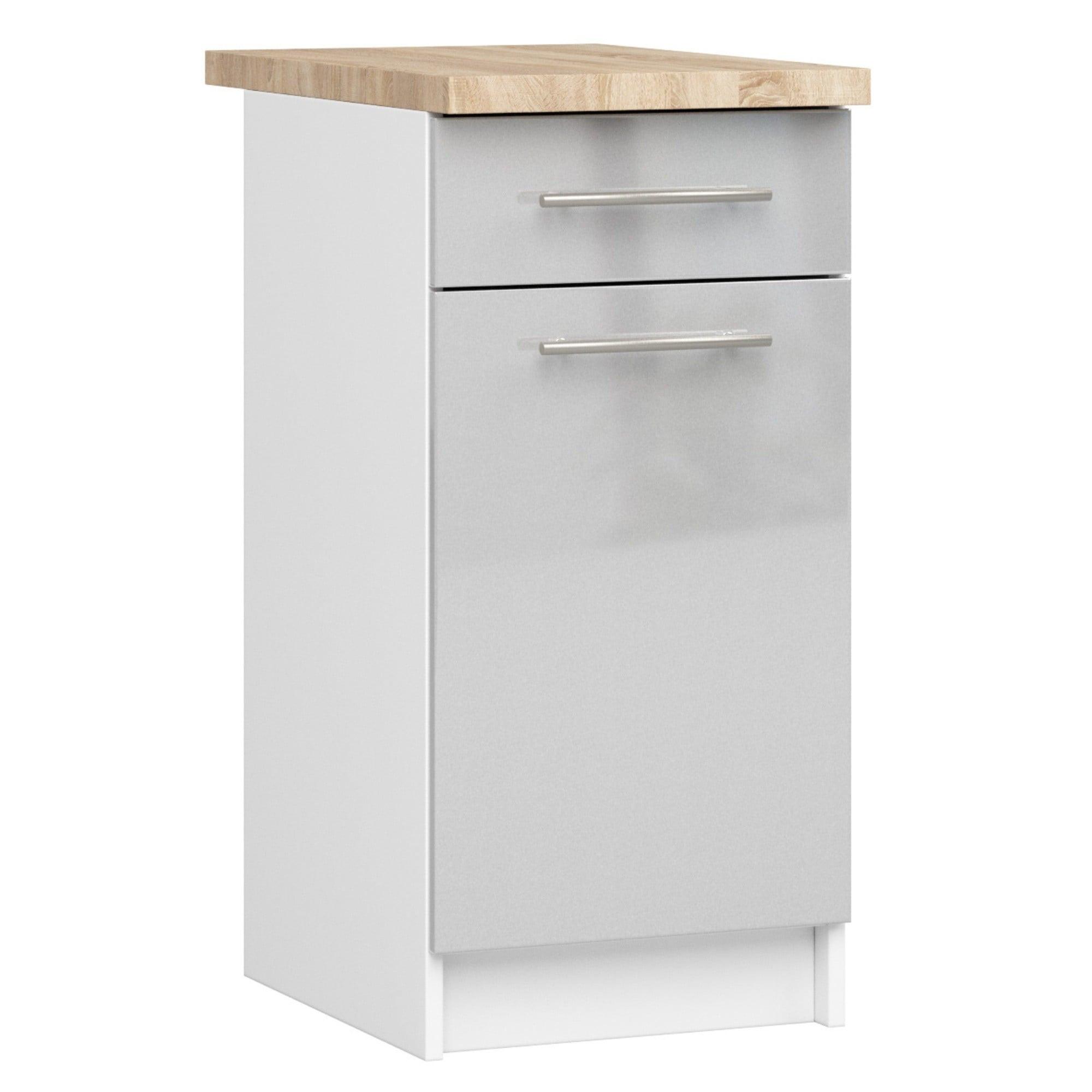 UNTERSCHRANK Weiß, Metallisch Glanz 85/40/46 - Weiß, Holzwerkstoff (40/85/46cm) - RAUMHIRSCH FURNITURE