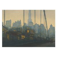 FOTOTAPETE 208x146 cm - Abendpanorama - Grau, Textil (208/146cm) - Wallfluent