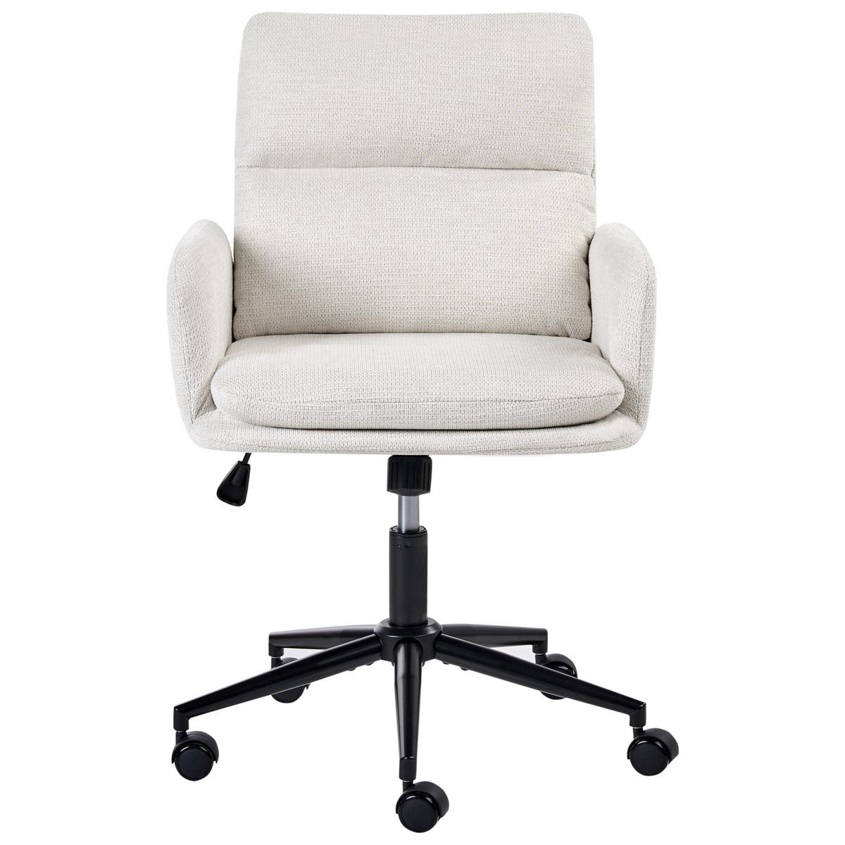 BÜROSTUHL Cremeweiß Constantia - Creme, Textil/Metall (58/86/58cm) - Beliani