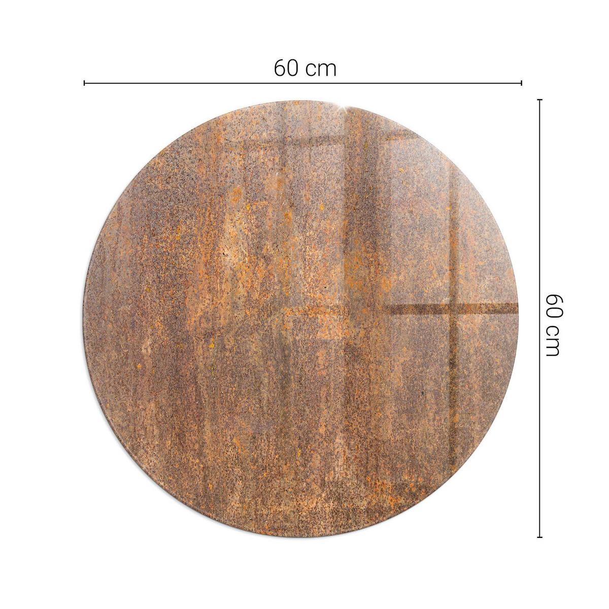 GLASPLATTE für Kamin Ø 60 cm - Braun, Glas (60/60/0.4cm) - TULUP