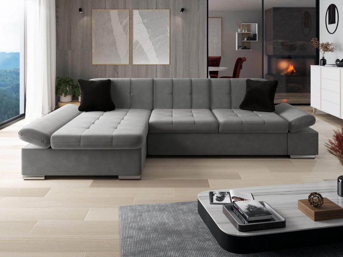 ECKSOFA Montana, Seite: Links - Alufarben/Schwarz, Holz/Textil (278/161cm) - MIRJAN24