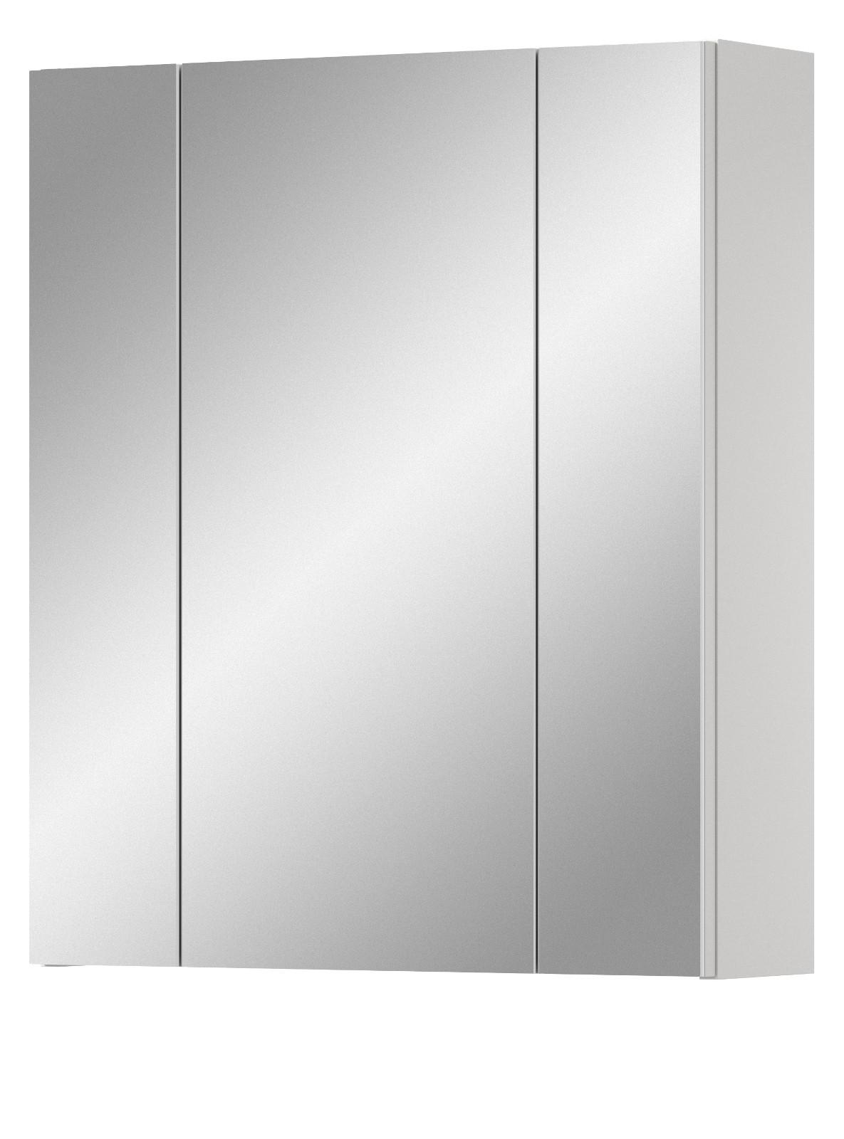 SPIEGELSCHRANK weiß 60 cm, Badschrank 3-türig - Weiß, Glas/Holzwerkstoff (60/70/18cm) - Inn.Furn