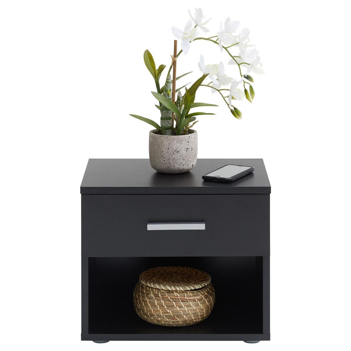 NACHTTISCH MARY - Schwarz, Holzwerkstoff (42/38/30cm) - CARO-Möbel