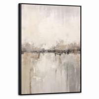 LEINWAND Bilder mit Rahmen - Moderne Kunst - Abstrakt - Beige - 70x100 - Beige, Textil (70/100cm) - MuchoWow