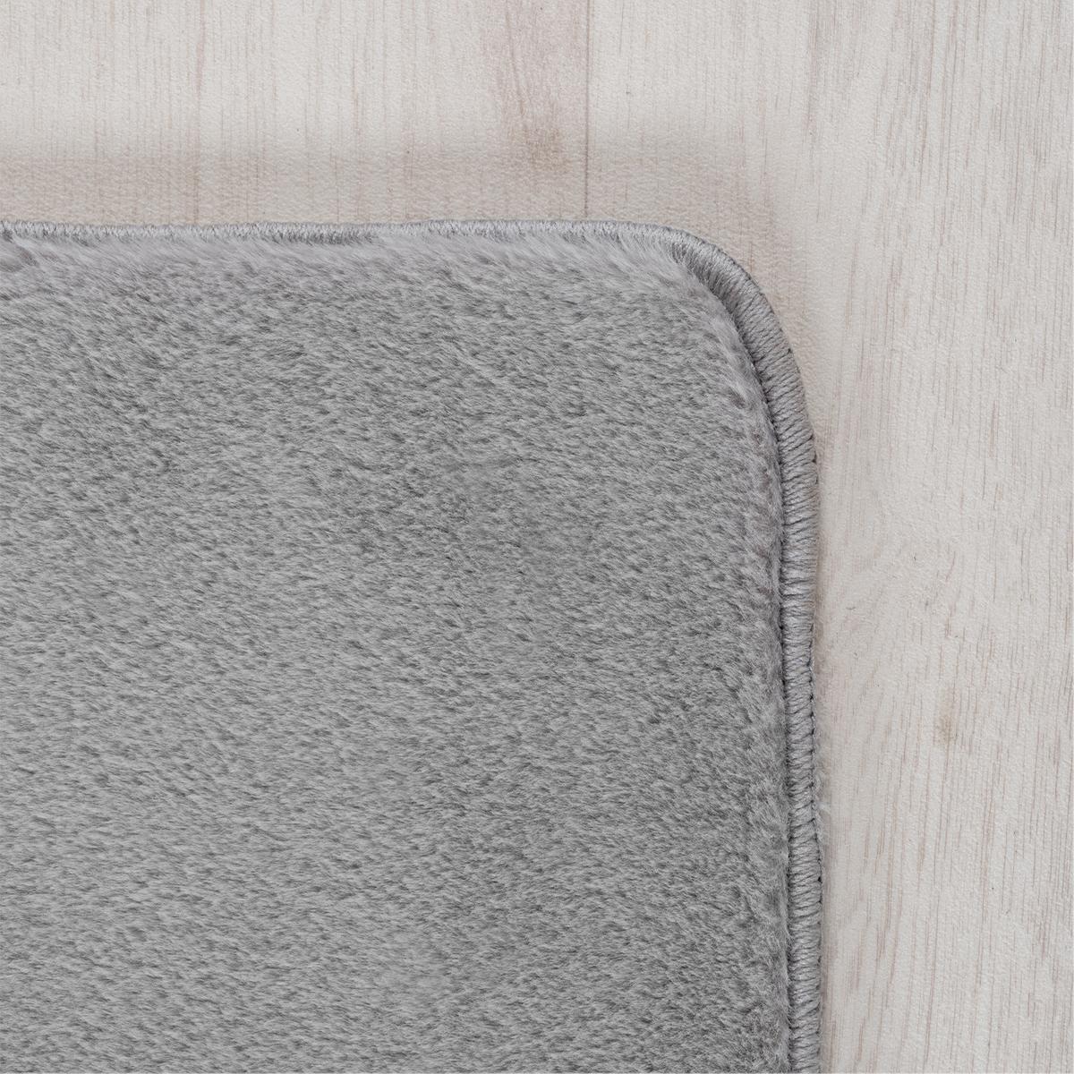 KURZFLORTEPPICH Waschbar ISAR, einfarbig, Silber, Ø 120 cm - Silberfarben, Textil (120/120cm) - KADIMA DESIGN