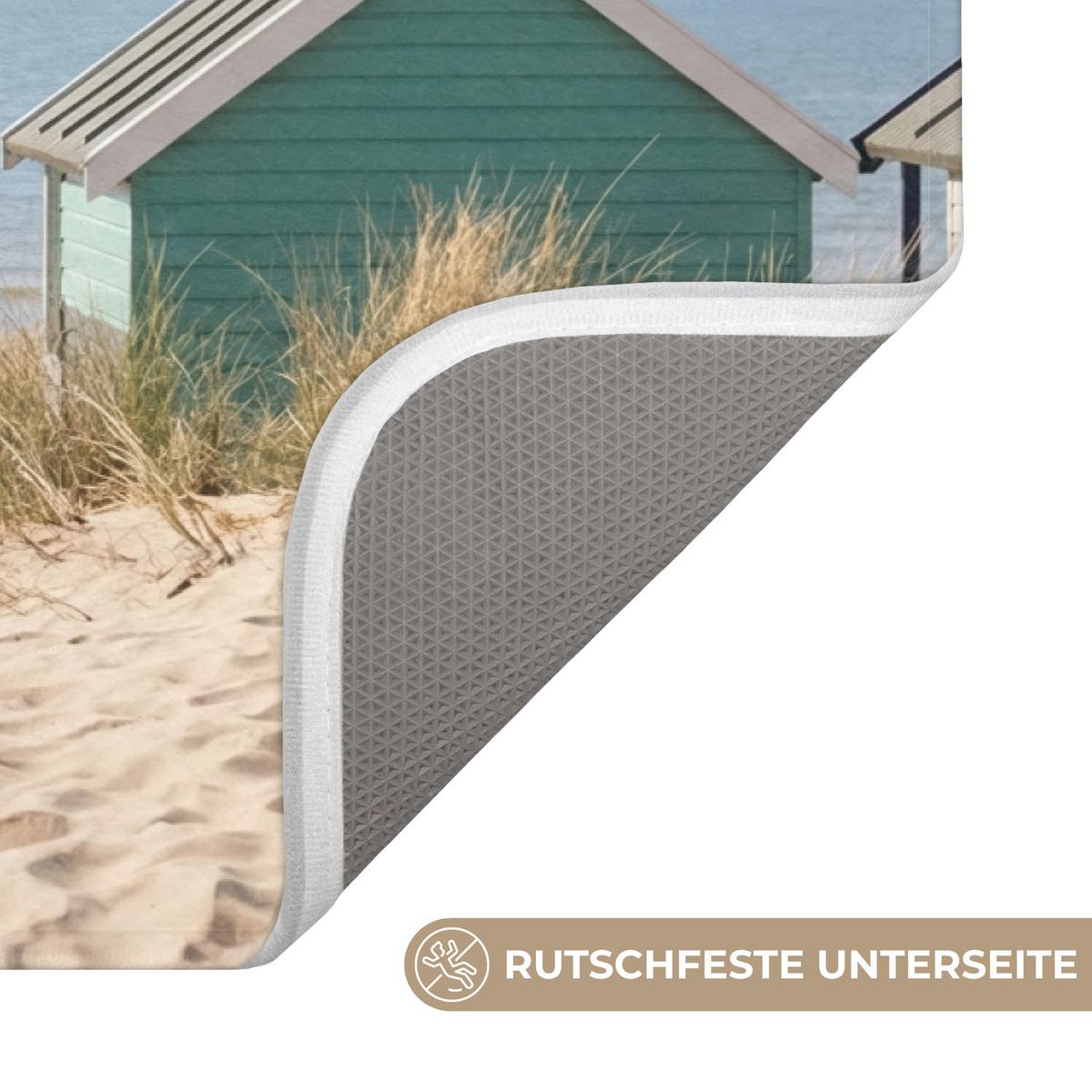 BADEMATTE Strand - Ferienhäuser - Farbenfroh - Dünen 60x40 cm - Multicolor, Textil (60/40cm) - OnlyWow