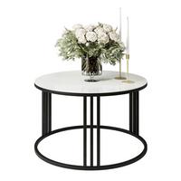 COUCHTISCH LORI GLASS - Schwarz/Weiß, Glas (70/70/47cm) - Lookway
