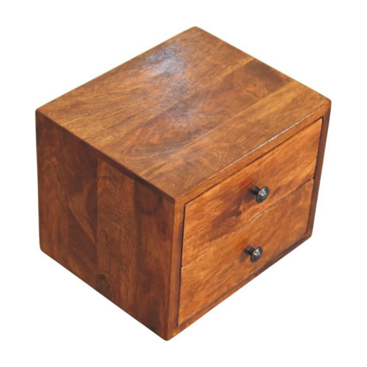 WANDNACHTTISCH Solis, Braun. - Messingfarben/Braun, Mangoholz/Holz (30/24/35cm) - Artisan Furniture