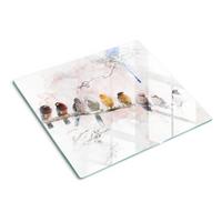 GLASPLATTE 60x52 cm Vögel auf einem Ast - Braun, Glas (60/0.4/52cm) - TULUP