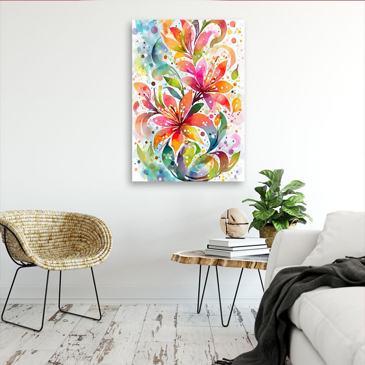LEINWANDBILD Blumen 80x120cm - Multicolor, Textil (80/120cm) - Feeby