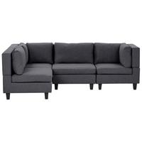 ECKSOFA Modul 4-Sitzer rechtsseitig Dunkelgrau Stoff Unstad - Dunkelgrau/Grau, Textil (228/152cm) - Beliani