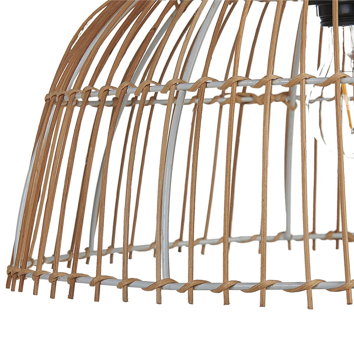 HÄNGELEUCHTE Bararis 40/40/20 cm - Naturfarben, Naturmaterialien (40/40/20cm) - Beliani