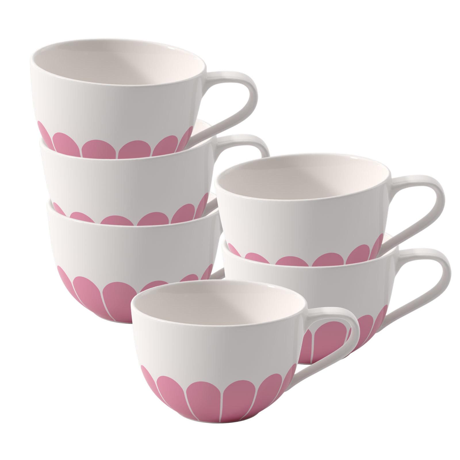 CAPPUCCINOTASSEN Fleur Couleur Cassis 300 ml 6er Set - Pink, Keramik (0.3L) - Villeroy & Boch