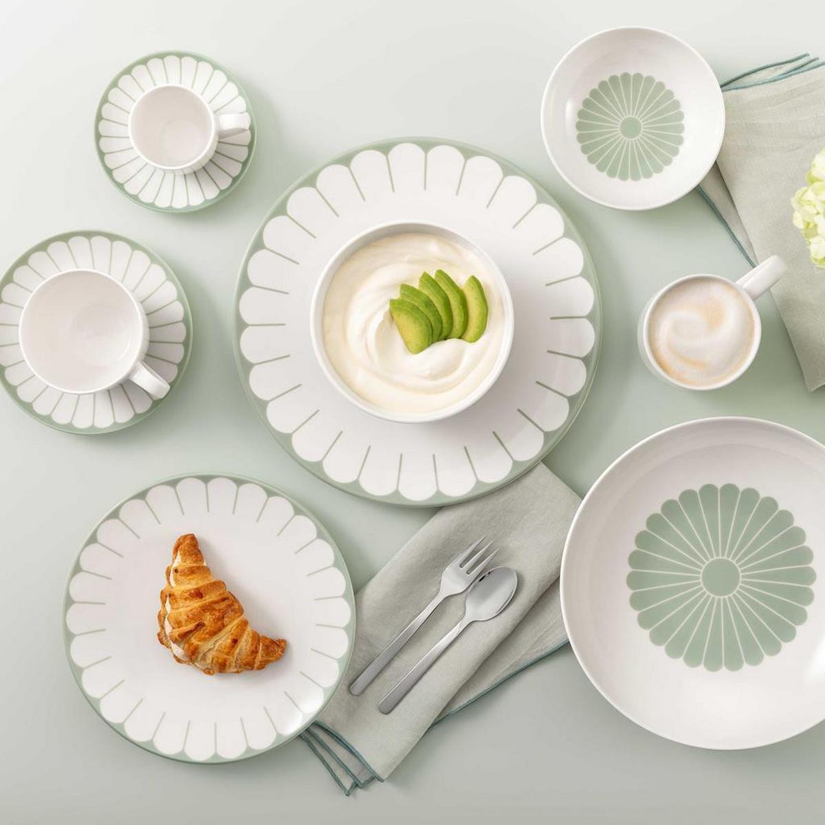 KAFFEEUNTERTASSEN Fleur Couleur Vert ø 14,8 cm 6er Set - Grün, Keramik (14.8cm) - Villeroy & Boch