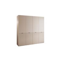 KLEIDERSCHRANK SANDBOX 200 202/49/200 cm Beige Sand / Beige Sand mit LED 8 Zusatzböden - Sandfarben/Schwarz, Holzwerkstoff/Kunststoff (202/200/49cm) - Lookway