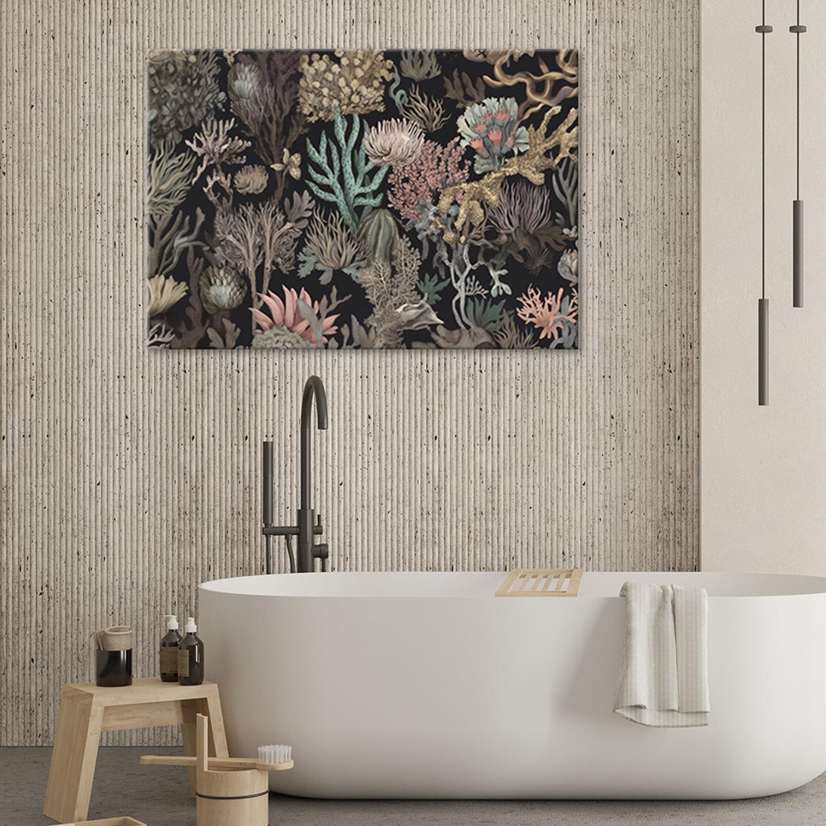 WANDBILD für badezimmer koralle - Multicolor, Textil (60/40cm) - Feeby