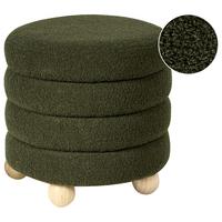 POUF Bouclé Grün Chilly - Goldfarben, Metall (42/41/42cm) - Beliani