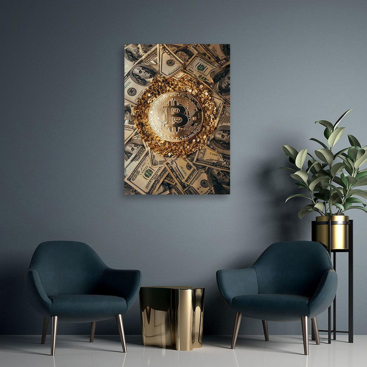 KUNSTDRUCK Gold 60/90 cm - Goldfarben, Textil (60/90cm) - KUNSTLOFT