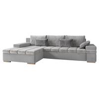 ECKSOFA Bangkok Premium, Seite: Links - Silberfarben/Hellgrau, Holz/Textil (310/175cm) - MIRJAN24