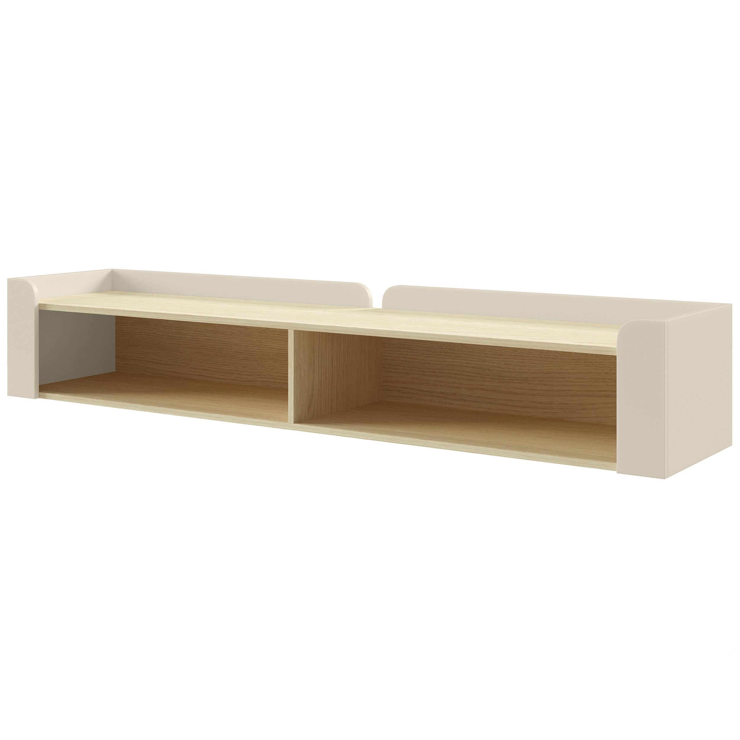 WANDREGAL Sorella mit 2 offenen Regalböden, 180 cm, Macadamia + Eiche Mavelie - Eichefarben/Beige, Holzwerkstoff (180/33/27cm) - Beautysofa