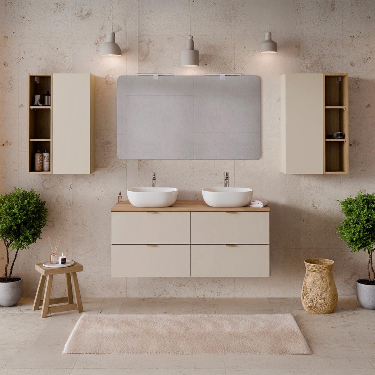 WASCHTISCHUNTERSCHRANK 120.6cm Azel Kaschmir - Beige, Holzwerkstoff (120.6/52/46cm) - Petits-meubles