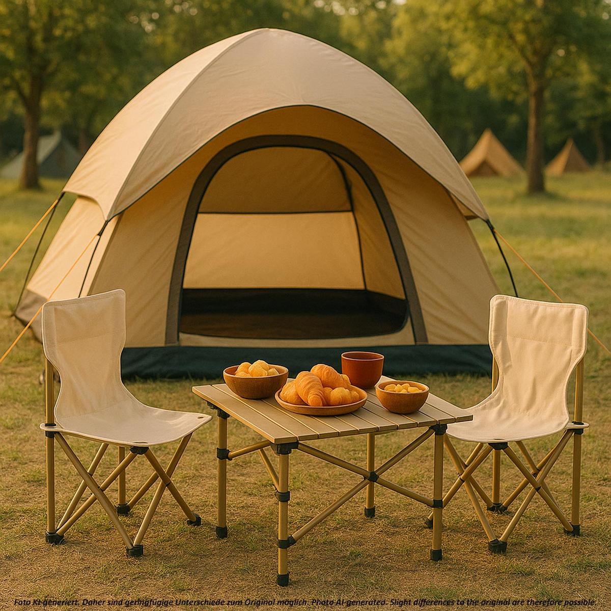 CAMPINGSET Weiß, Beige - Beige/Weiß, Metall - MCW