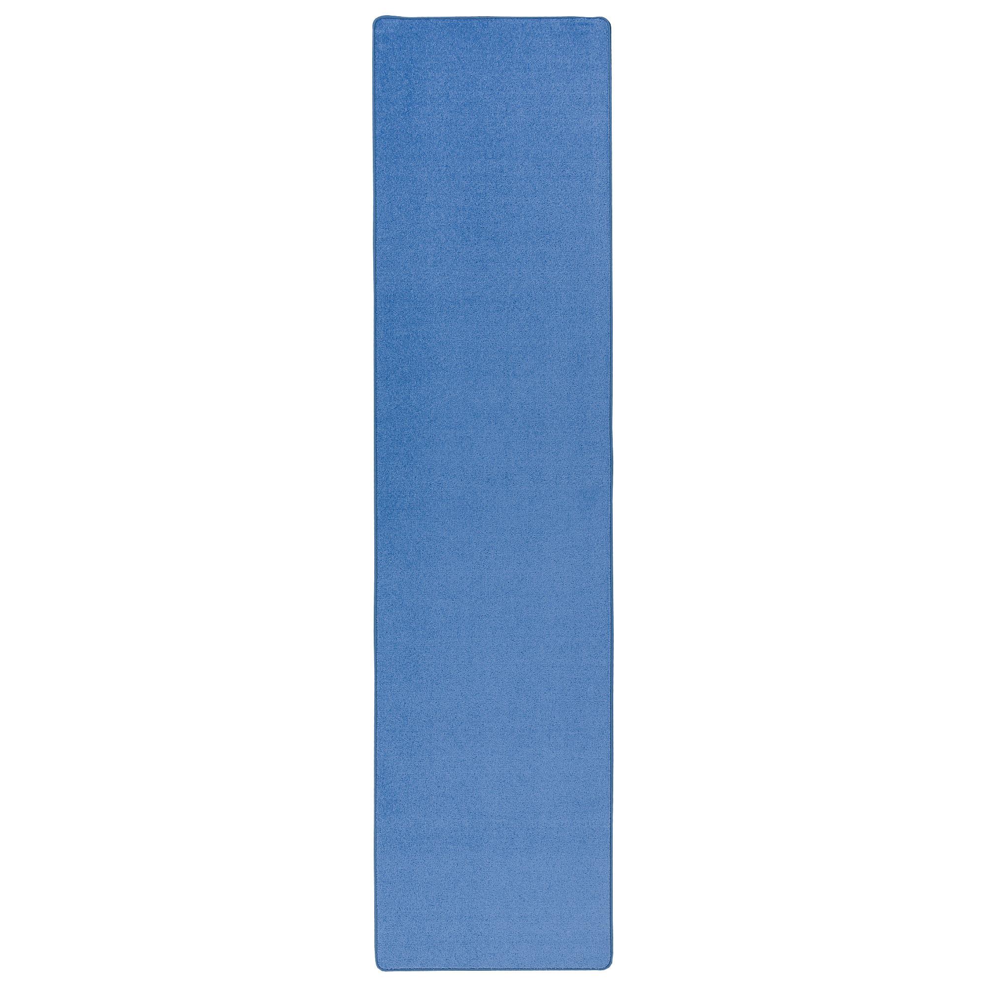 TREND VELOURS LÄUFER TEPPICH JOY - Blau, Textil (100/300cm) - Snapstyle