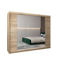SCHWEBETÜRENSCHRANK 200/250/62 3-türig - Silberfarben/Sonoma Eiche, Holz/Kunststoff (250/200/62cm) - Abiks Möbel