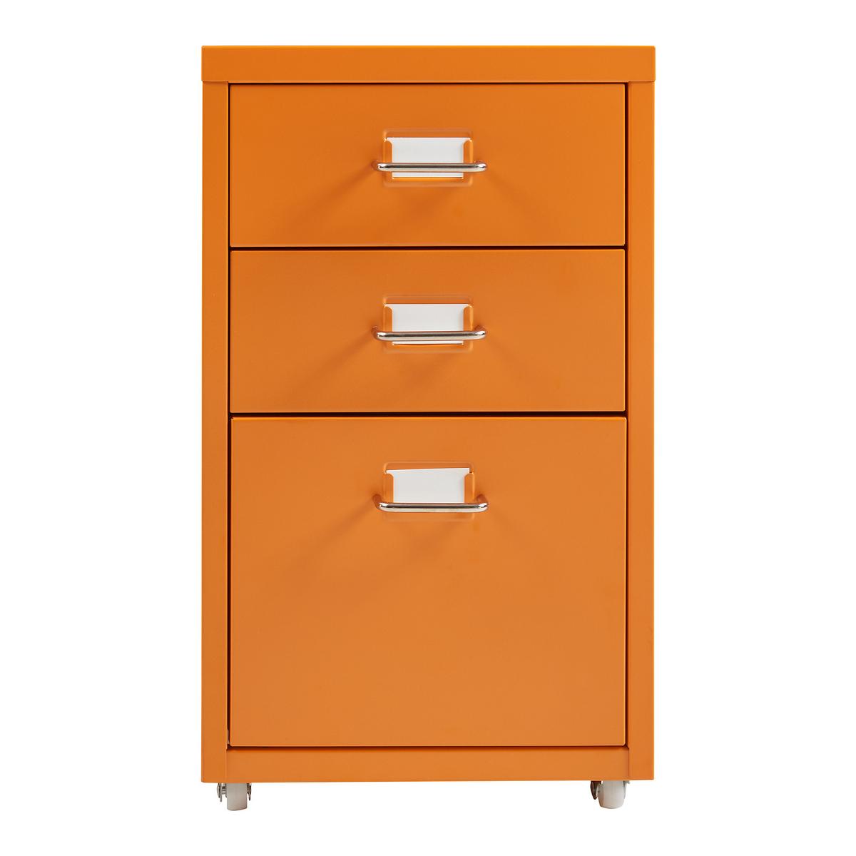 ROLLCONTAINER Kökar - Orange, Metall (28/48/41cm) - [en.casa]