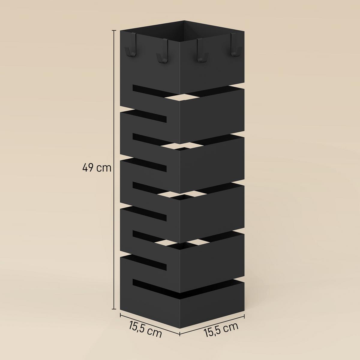 REGENSCHIRMSTÄNDER Stahl Schwarz - Schwarz, Metall (15.5/49/15.5cm) - HOMCOM