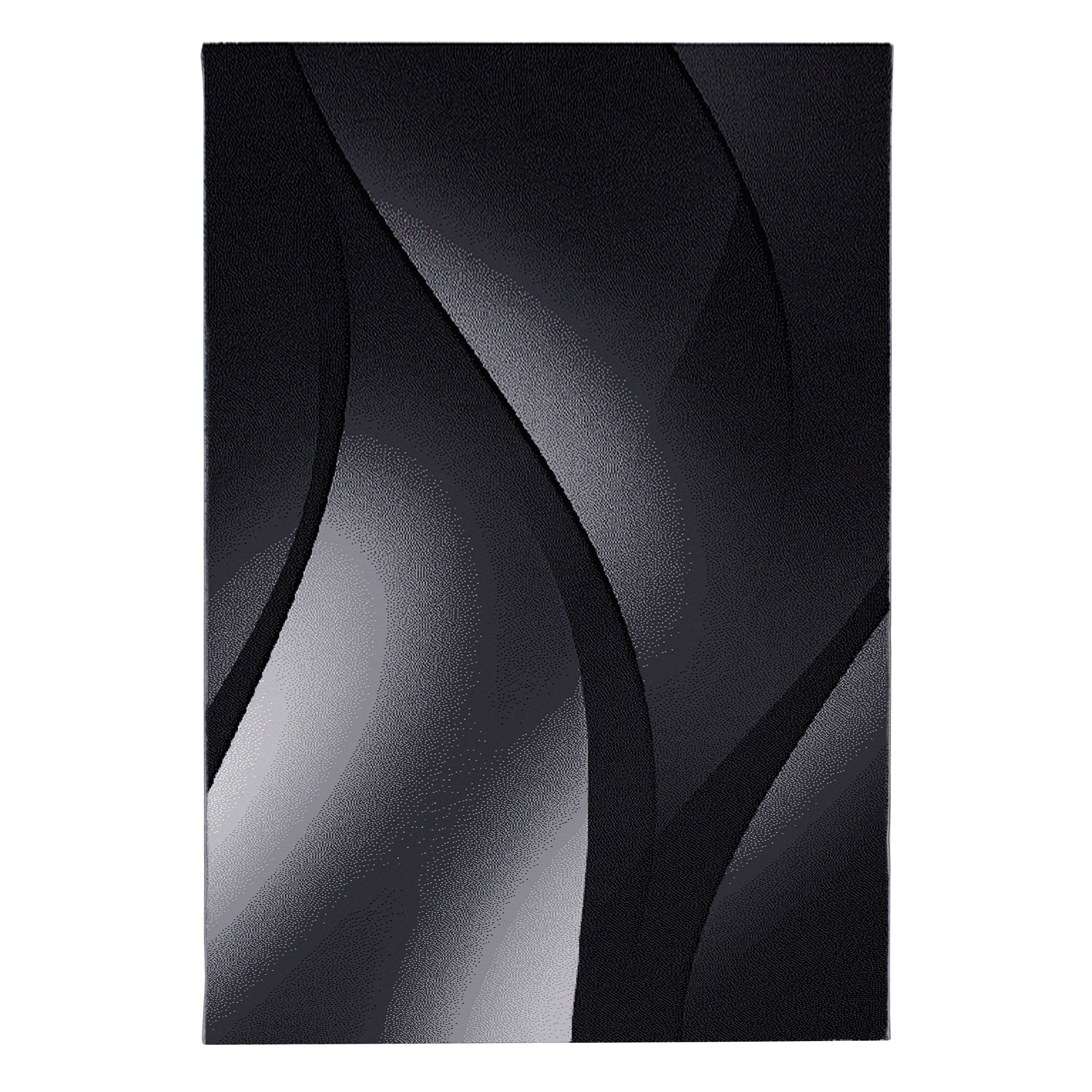 TEPPICH Kurzflor INN in Schwarz, mit Farbverlauf, 140 x 200 cm - Schwarz, Textil (200/140cm) - KADIMA DESIGN