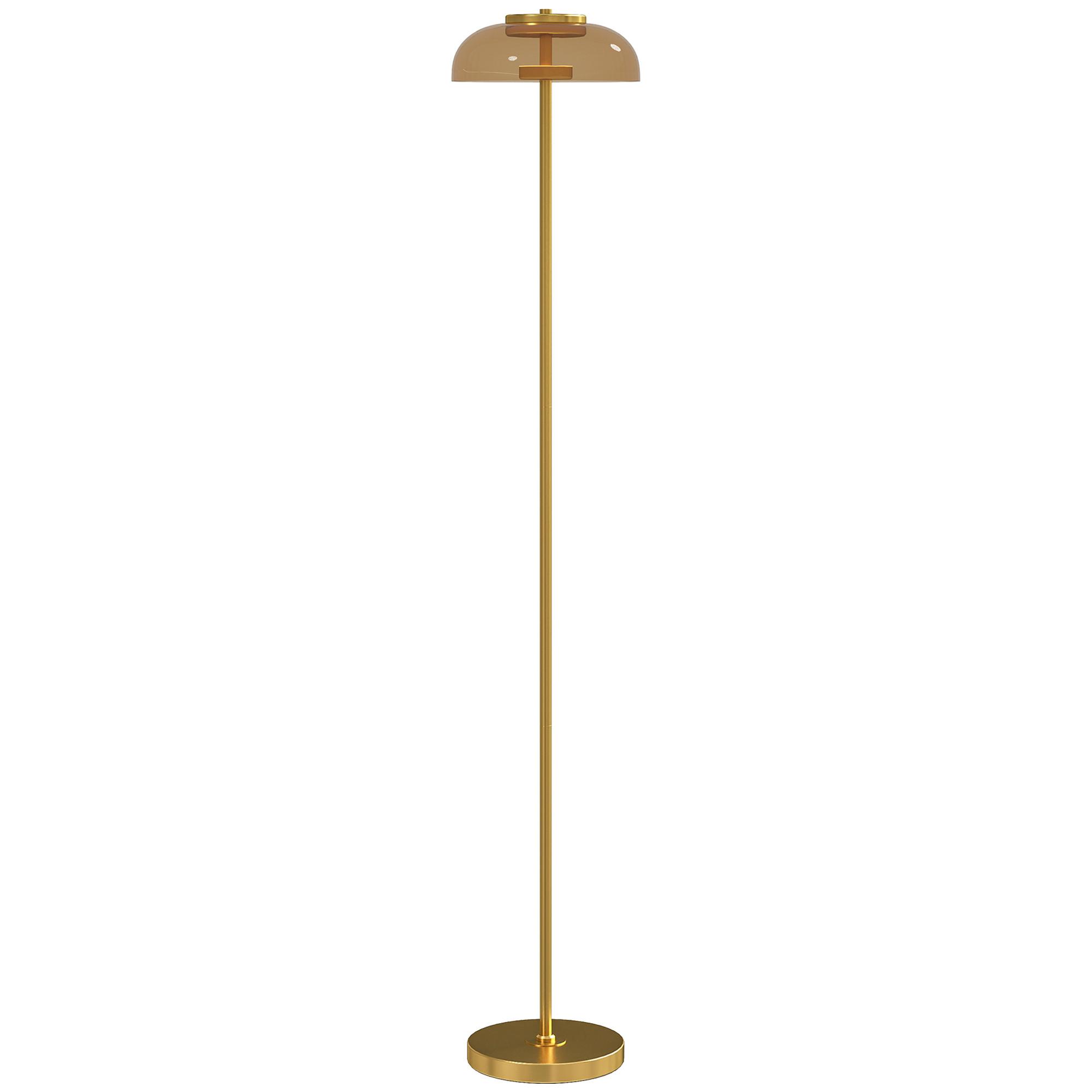 STEHLAMPE warmem Licht Led Fußschalter - Goldfarben, Metall (25/25/134cm) - HOMCOM