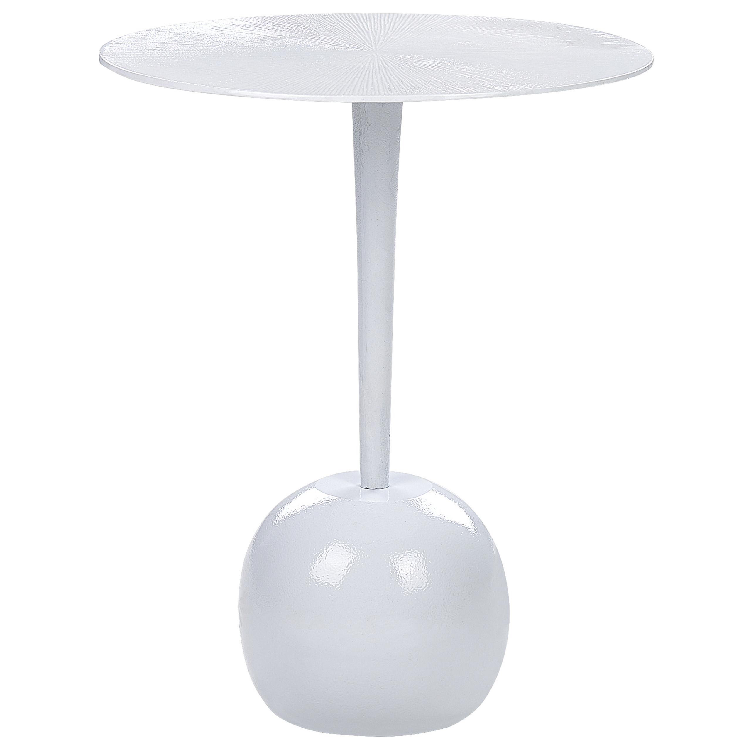 BEISTELLTISCH Aluminium weiß rund 40 cm Eucla - Weiß, Metall (40/40/49cm) - Beliani