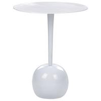 BEISTELLTISCH Aluminium weiß rund 40 cm Eucla - Weiß, Metall (40/40/49cm) - Beliani