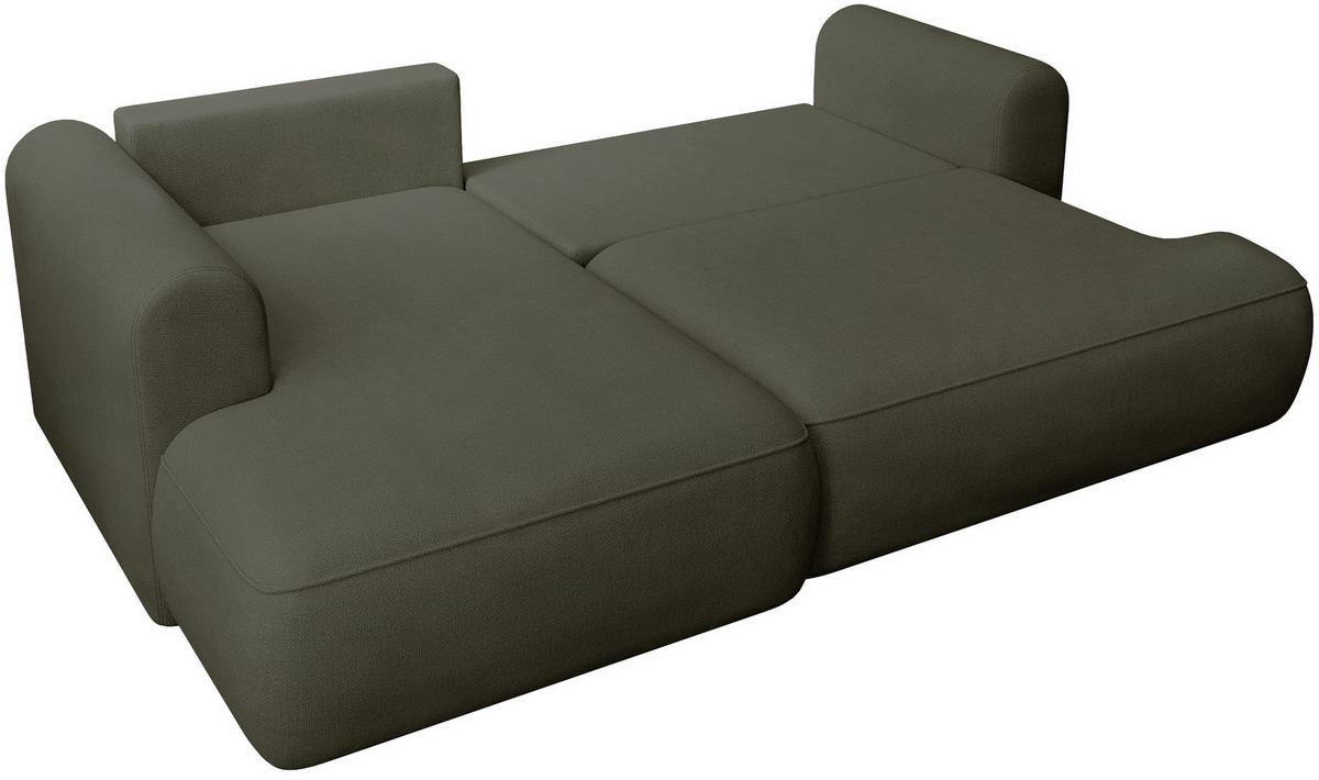 ECKSOFA Ovo Mini Olivgrün links - Schwarz/Olivgrün, Kunststoff/Textil (238/156cm) - Selsey
